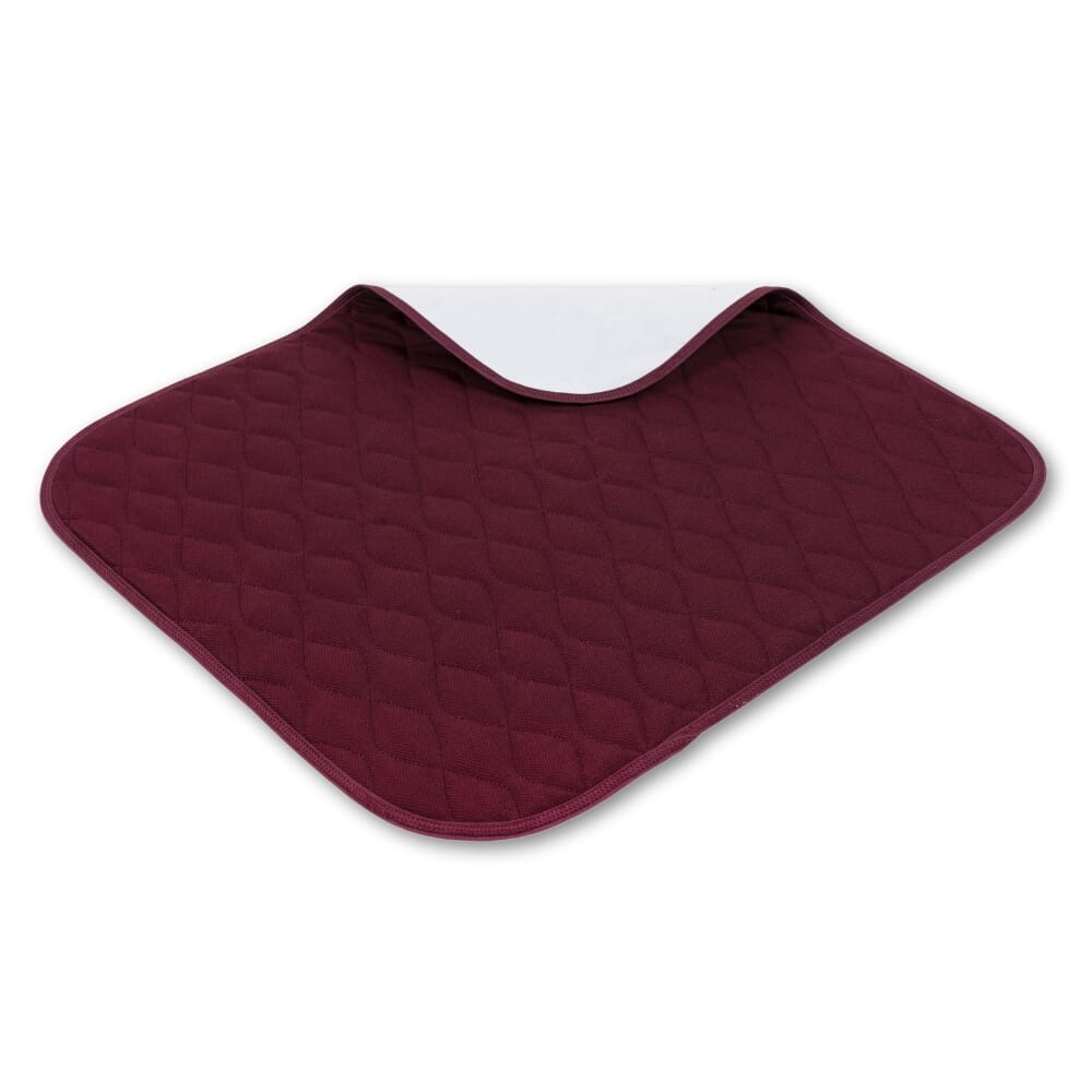 small washable chair pad maroon flat