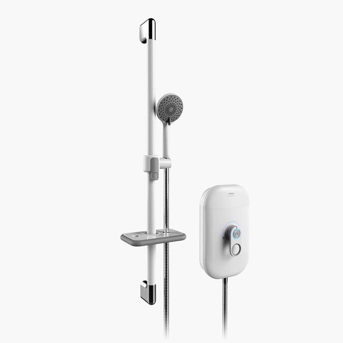 smartcare lever shower white silver