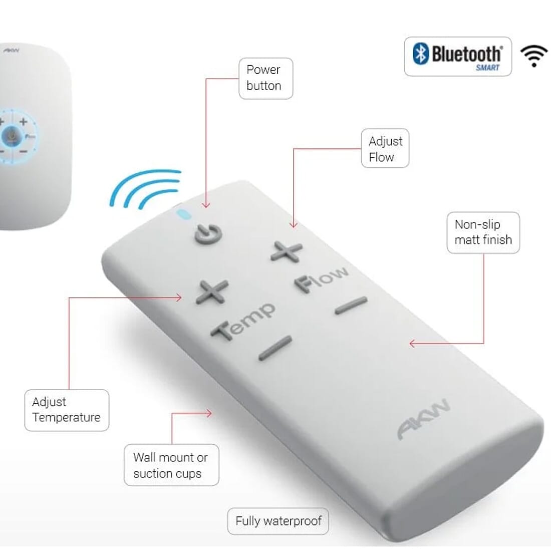 smartcare plus shower white silver remote control