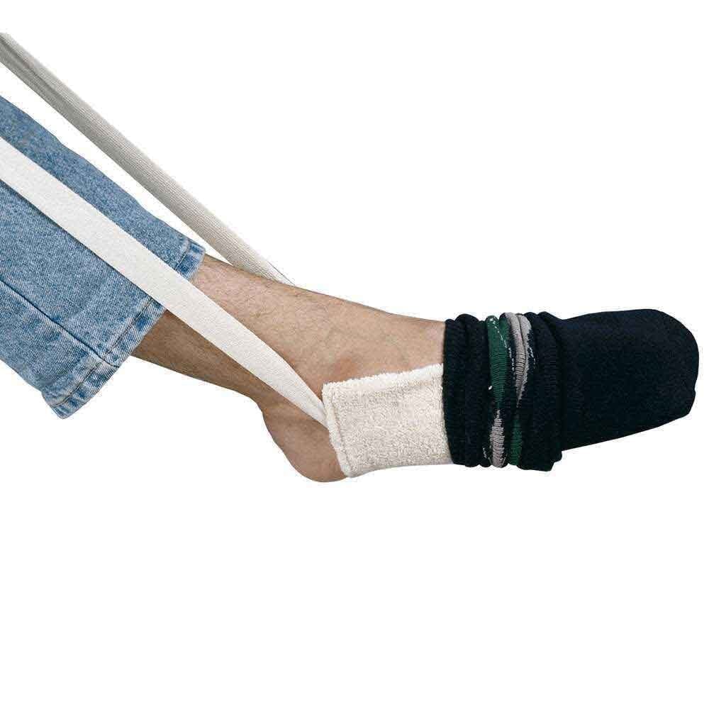 sock hose aid in use