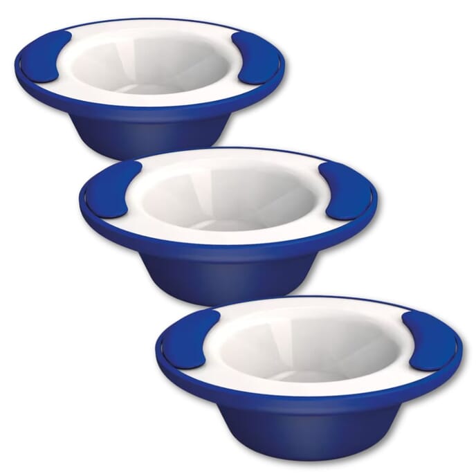 soft grip keep warm thermo bowl blue and white pack of 3