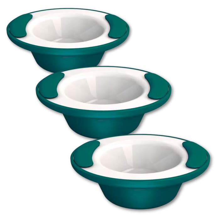 soft grip keep warm thermo bowl green and white pack of 3