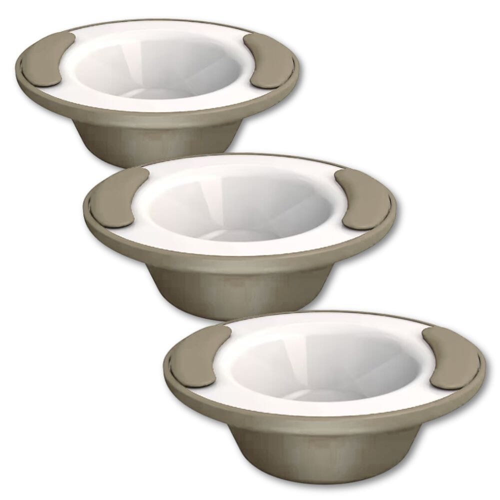 soft grip keep warm thermo bowl latte brown and white pack of 3