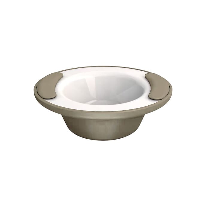 soft grip keep warm thermo bowl latte brown and white