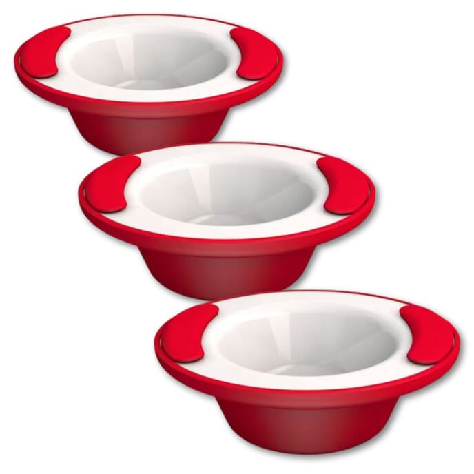 soft grip keep warm thermo bowl red and white pack of 3