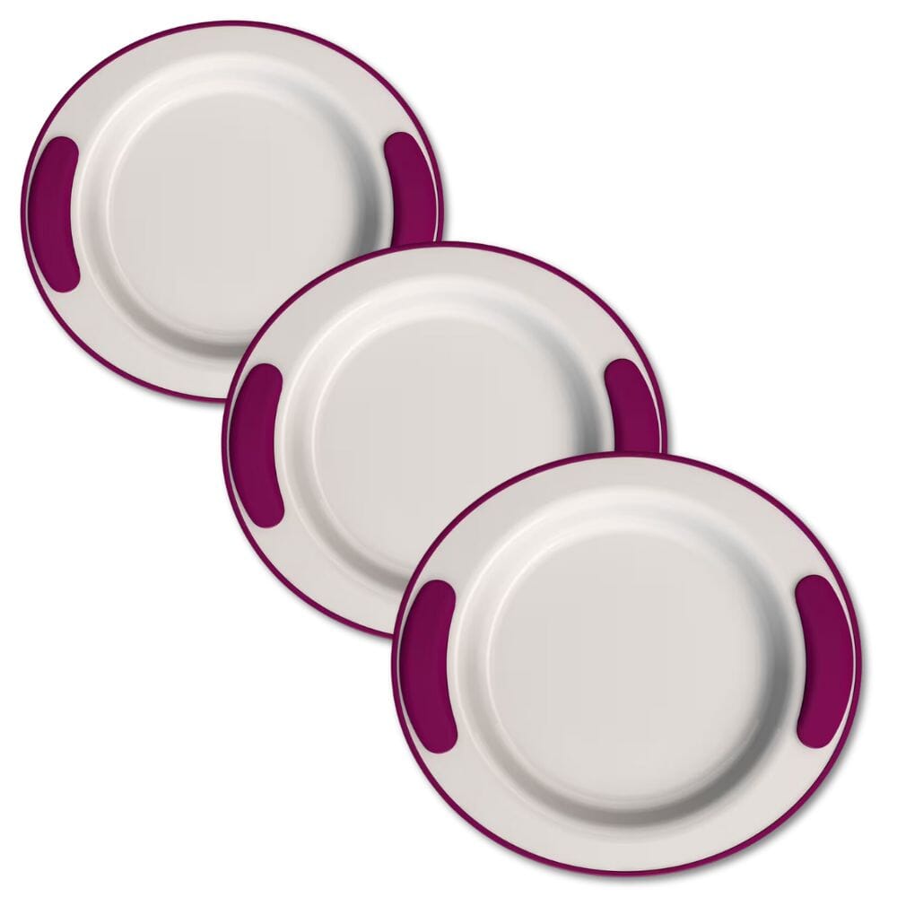 soft grip keep warm thermo plate blackberry and white pack of 3