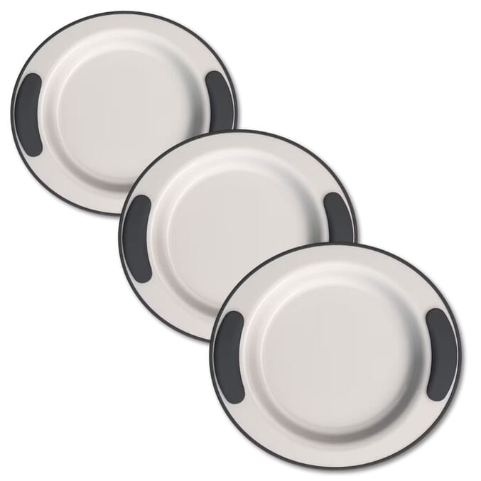 soft grip keep warm thermo plate dark grey and white pack of 3