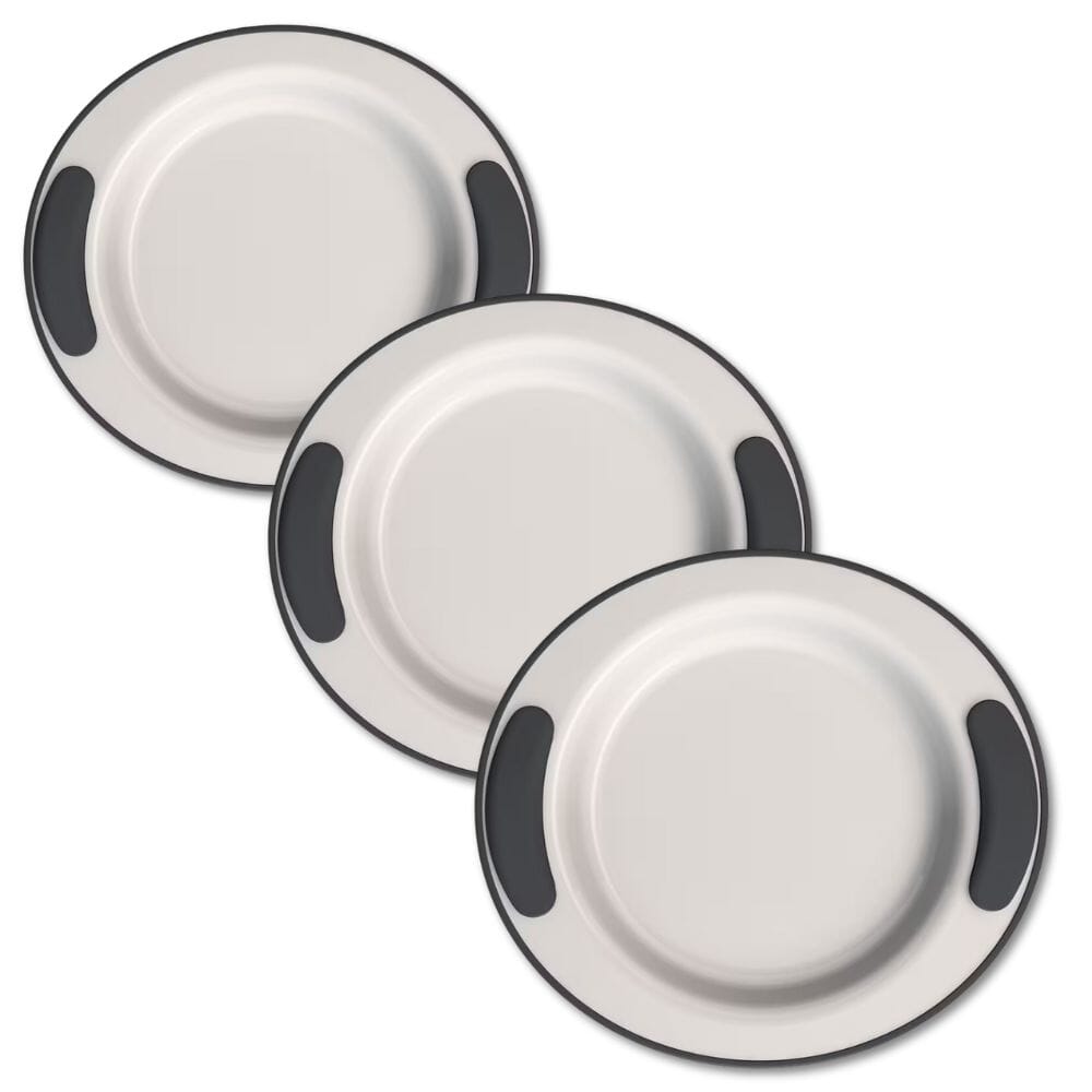 soft grip keep warm thermo plate dark grey and white pack of 3