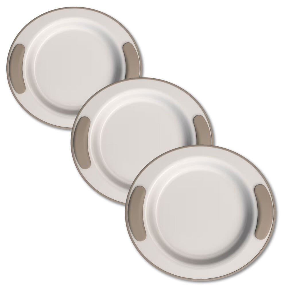 soft grip keep warm thermo plate latte brown and white pack of 3