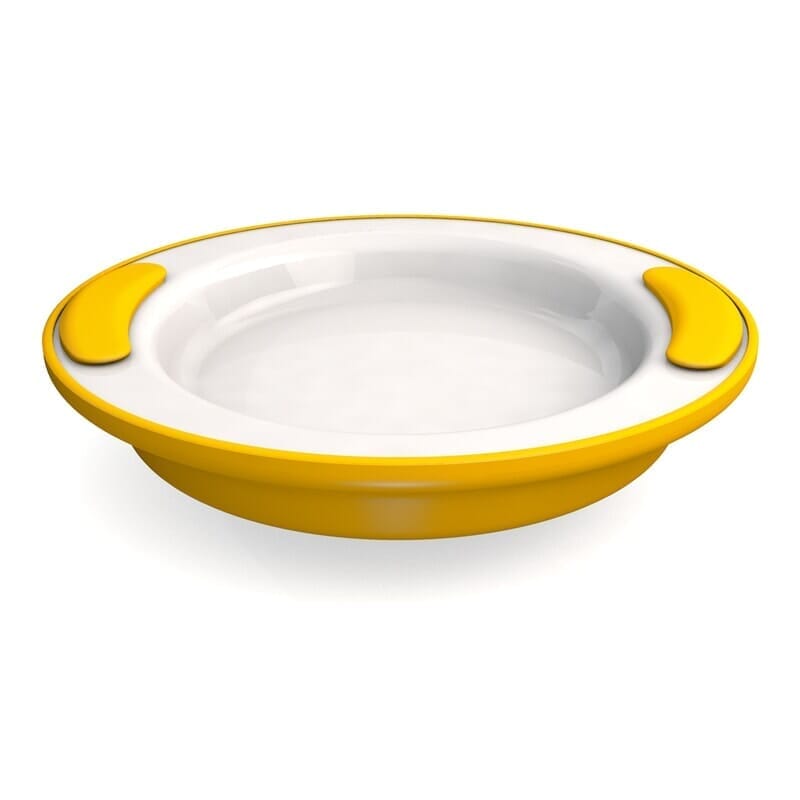 soft grip keep warm thermo plate yellow from side