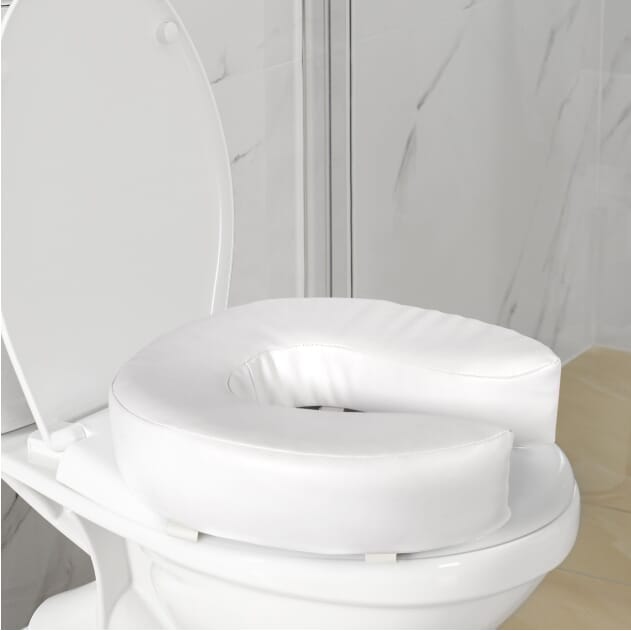 soft raised toilet seat 4 inches on toilet