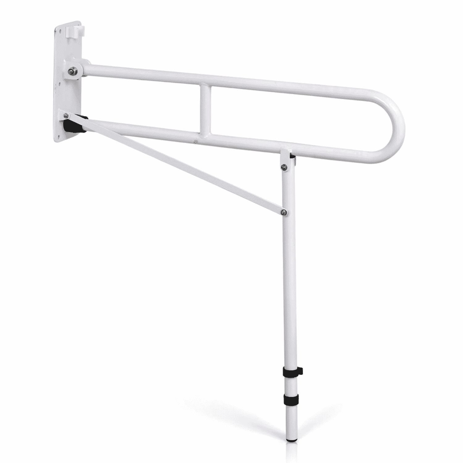 View Solo Drop Down Toilet Support Rail with Leg White information