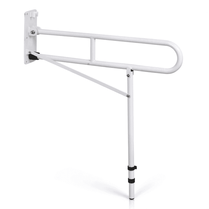 solo drop down toilet support rail with leg white