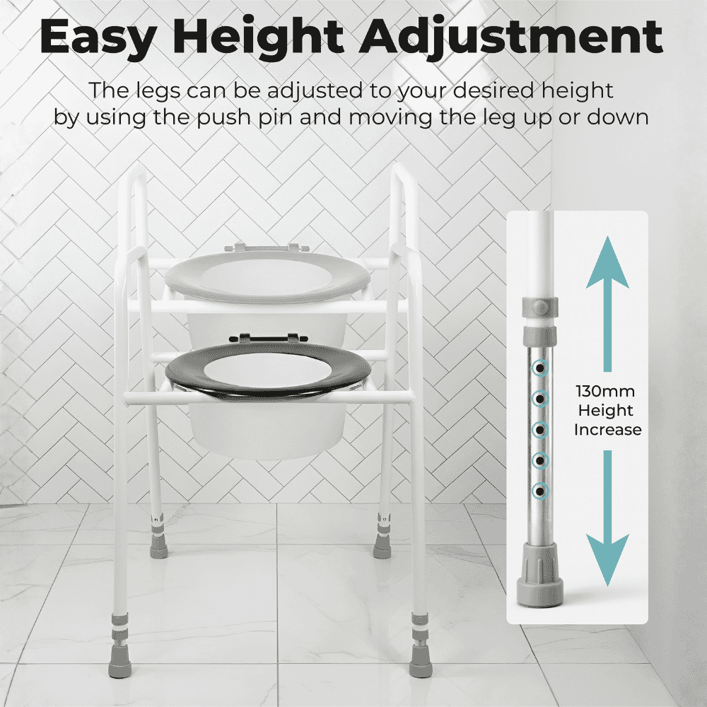 solo skandia raised toilet seat and frame adjustable