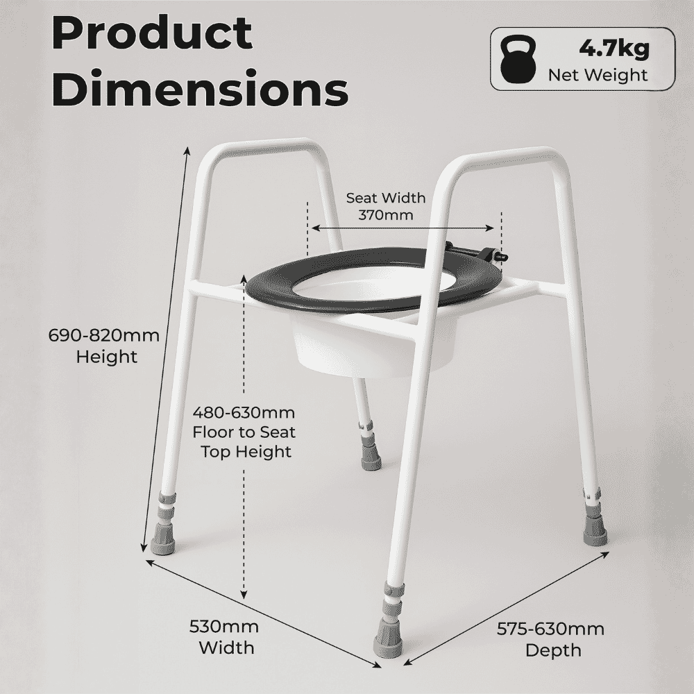 solo skandia raised toilet seat and frame dimensions