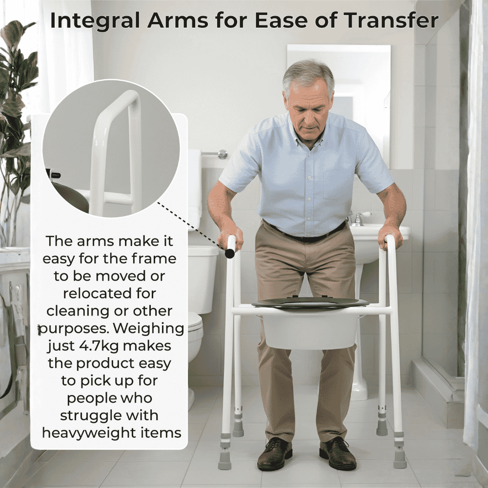 solo skandia raised toilet seat and frame easy to move