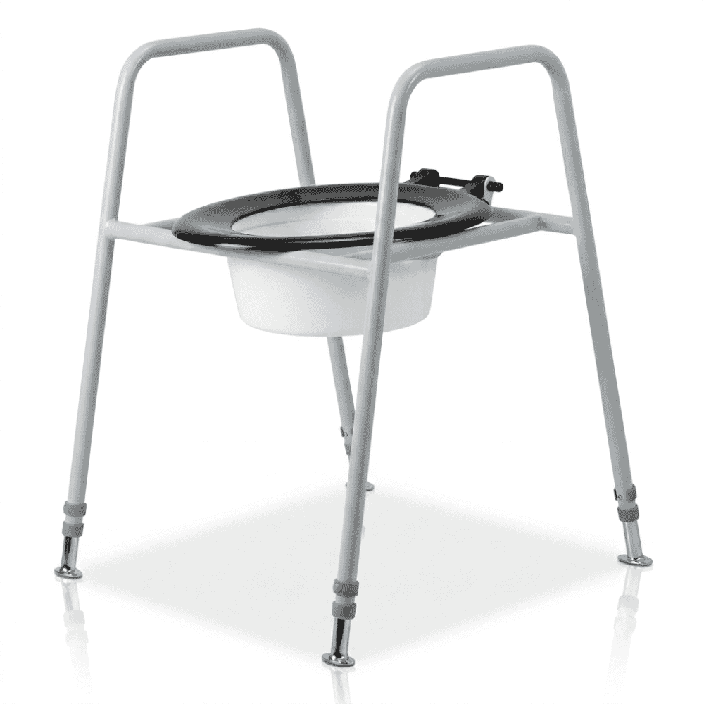 solo skandia raised toilet seat and frame floor fixed with splash guard