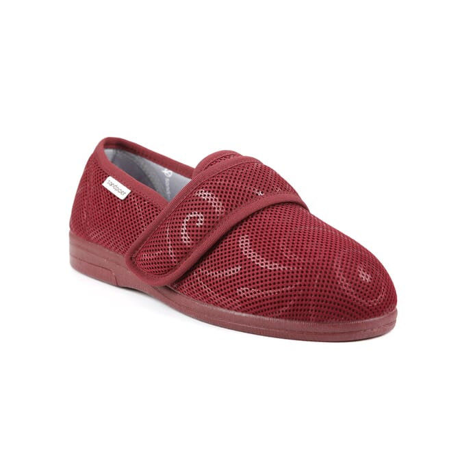 sophie ladies ultra wide slipper wine swirl