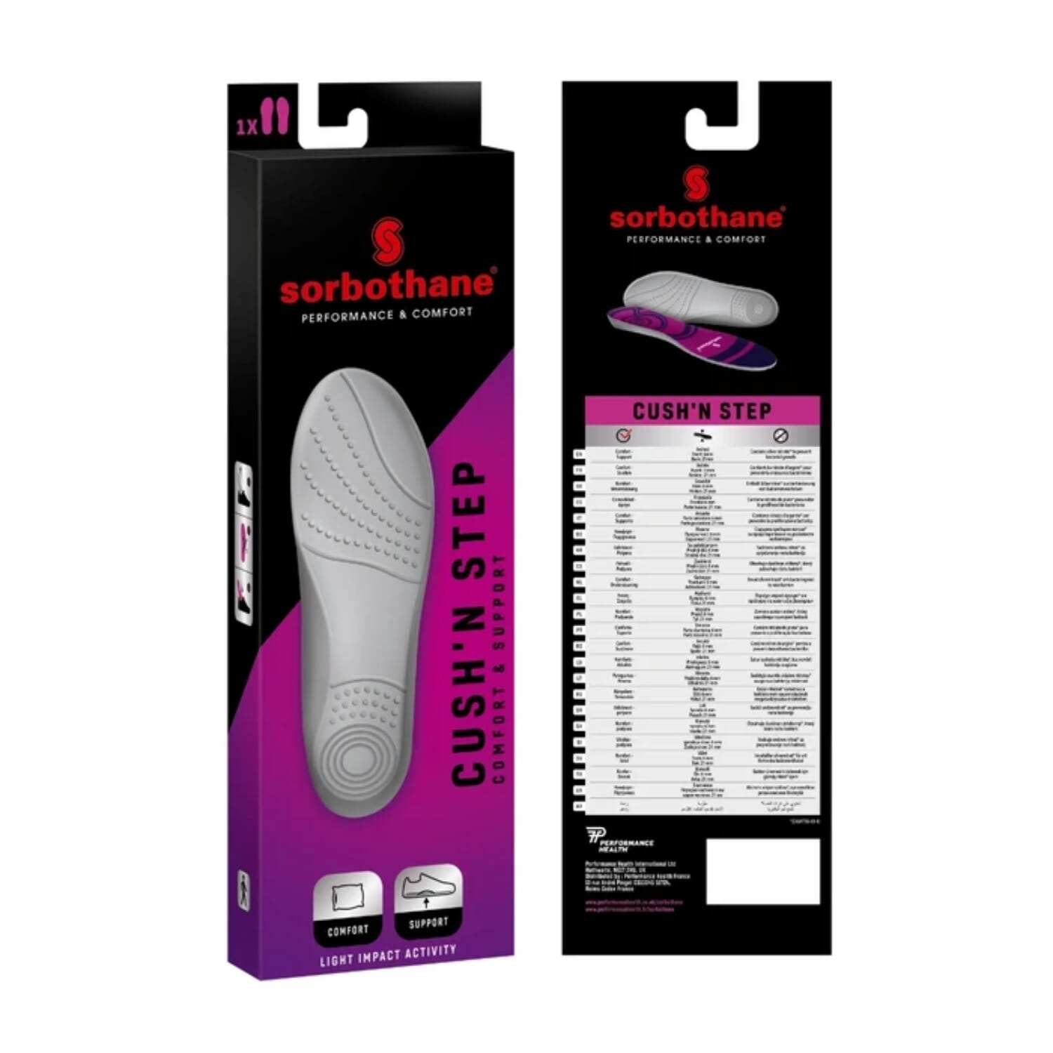 sorbothane cush n step insoles box