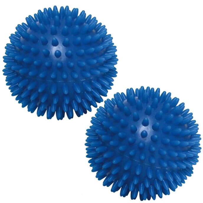 spikey massage balls set of 2 2 x 10cm blue