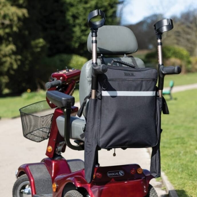 splash scooter bag with crutch pockets black