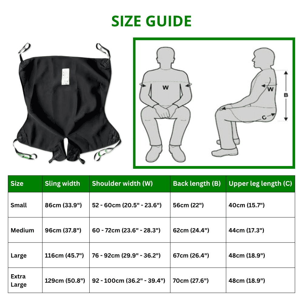 split leg in chair hammock sling size guide