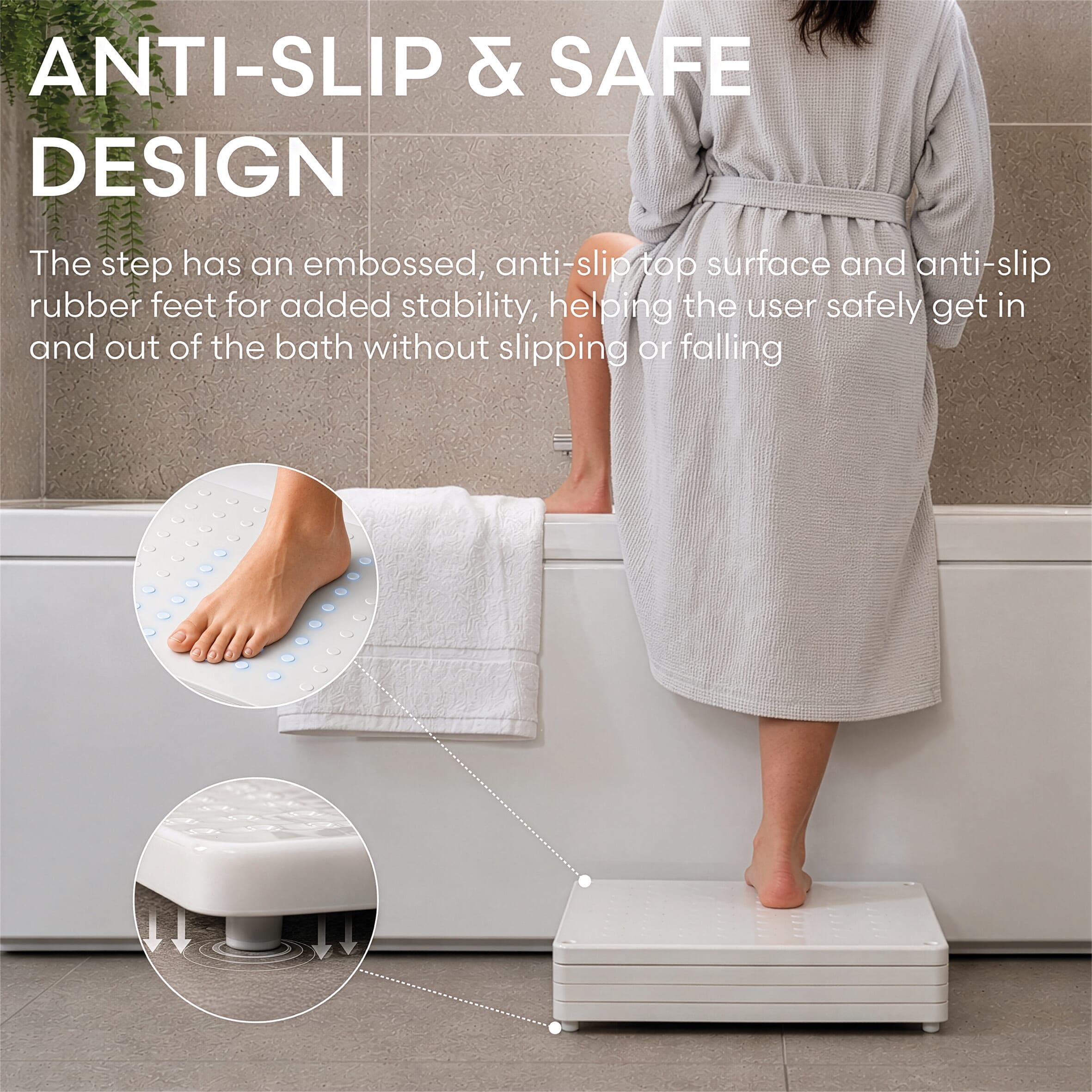 stackable bath step anti slip