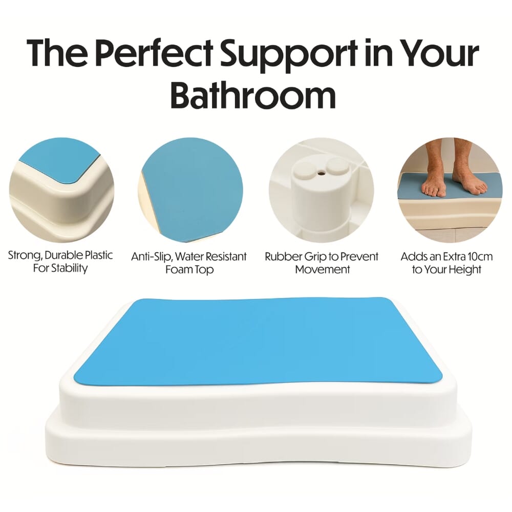stackable bathroom safety step features