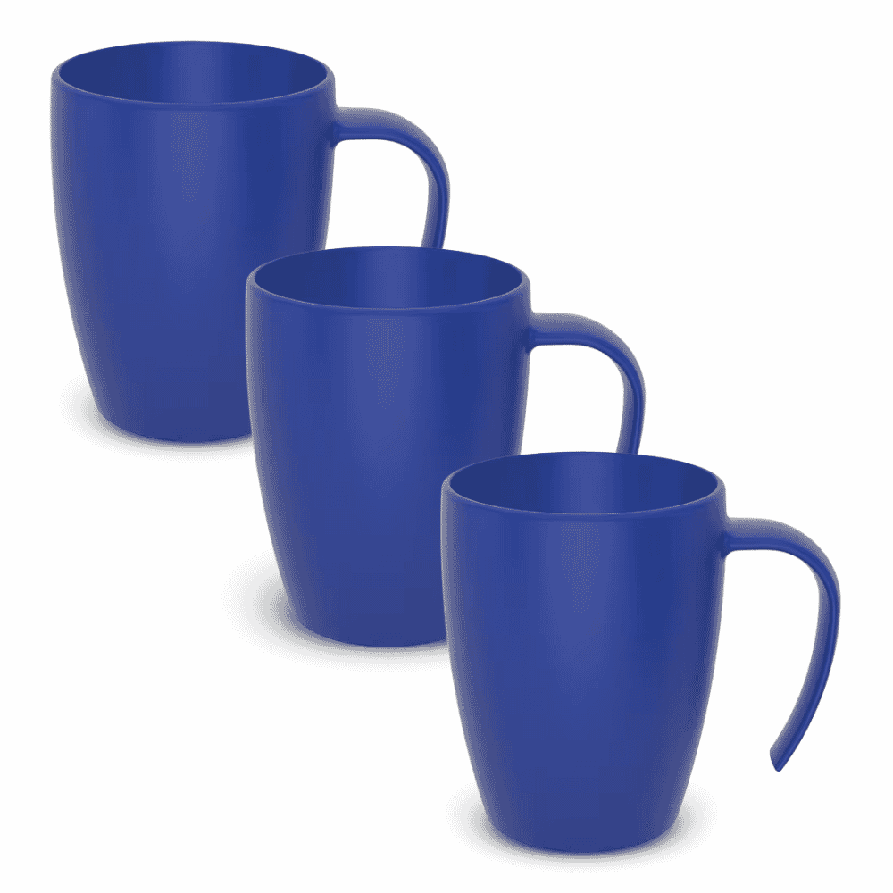 stackable coffee mug blue pack of 3