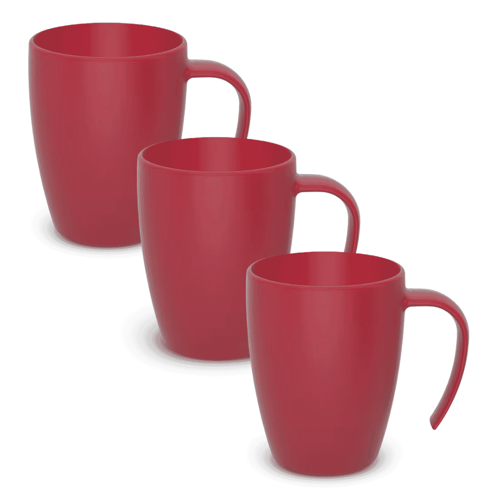 stackable coffee mug red pack of 3