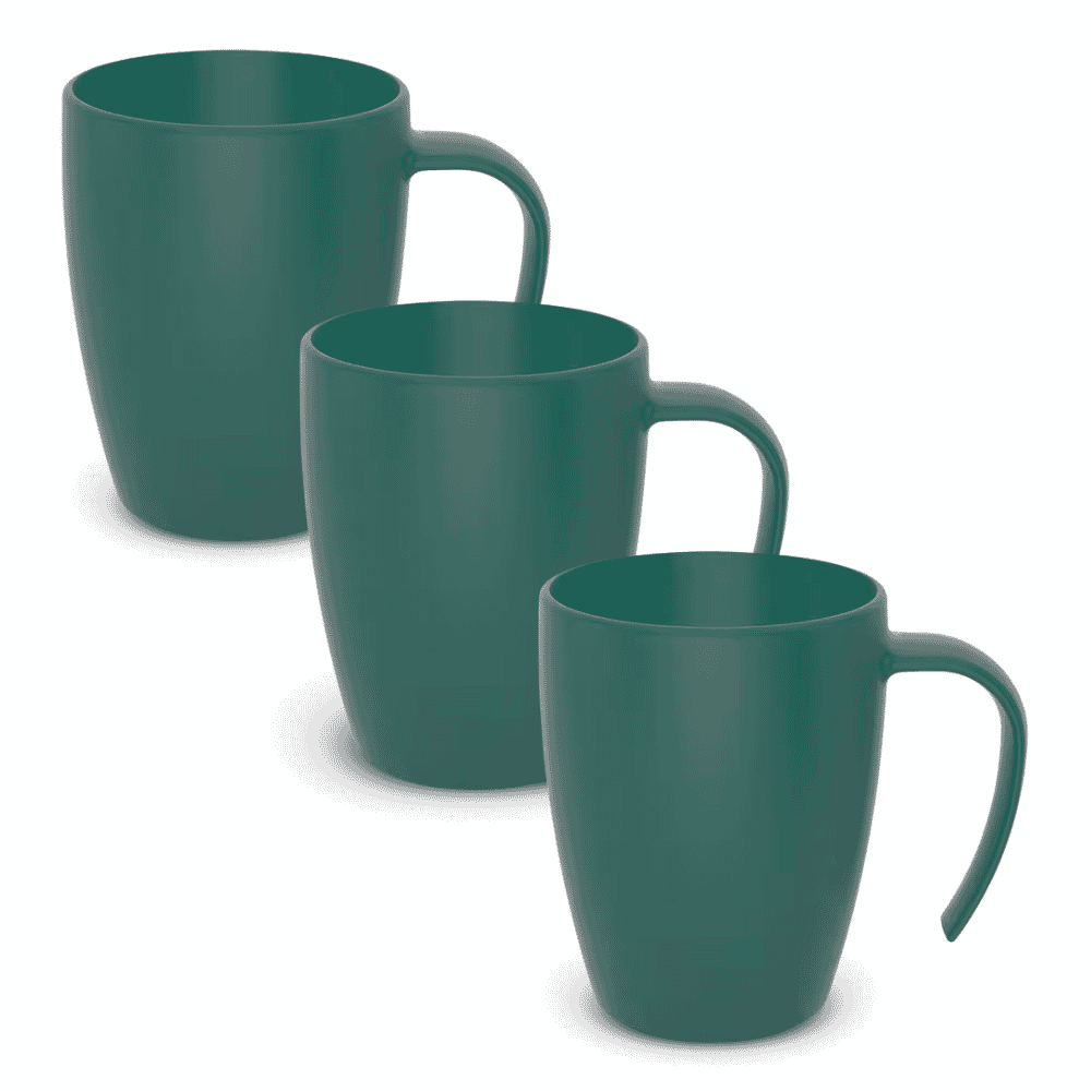 stackable coffee mug teal pack of 3