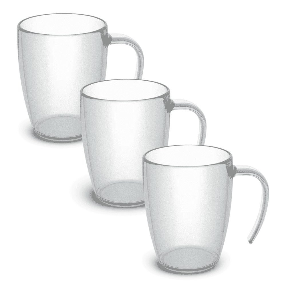 stackable coffee mug transparent pack of 3