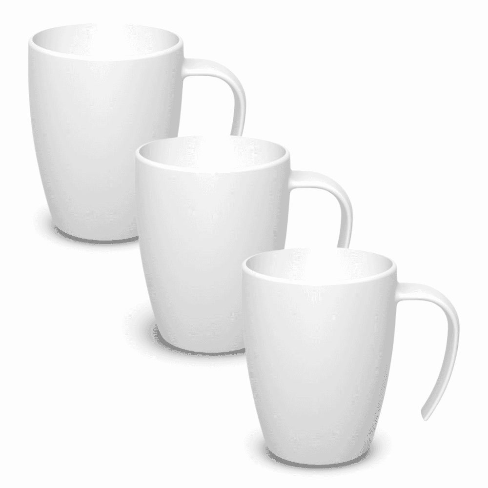 stackable coffee mug white pack of 3