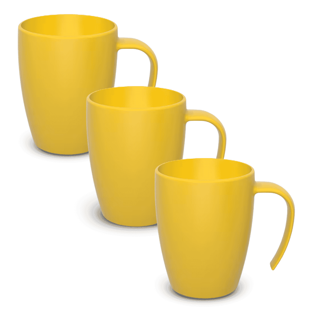Stackable Coffee Mug Yellow Pack of 3