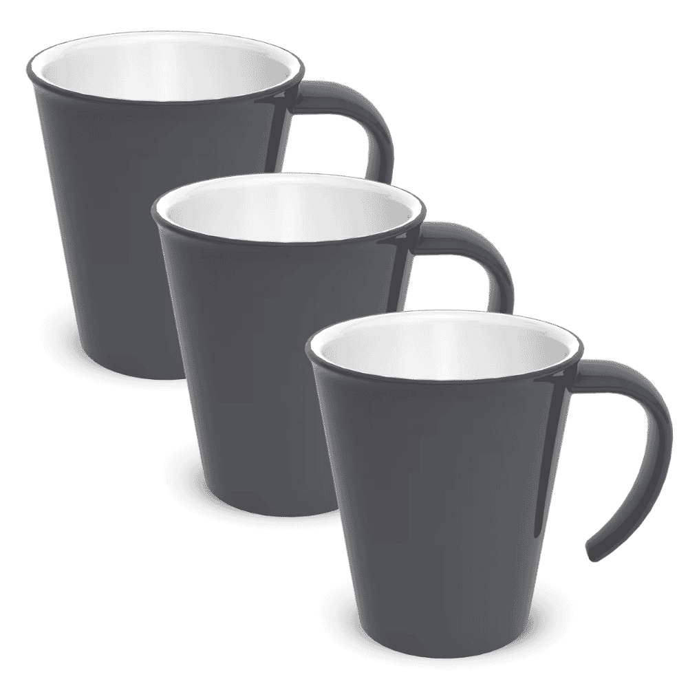 stackable mug anthracite pack of 3