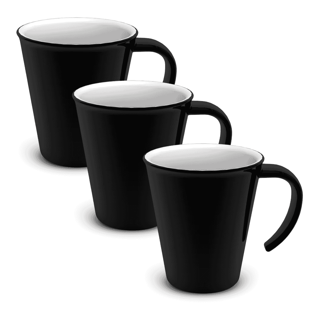 stackable mug black pack of 3