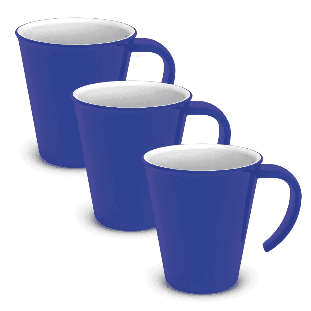 stackable mug blue pack of 3
