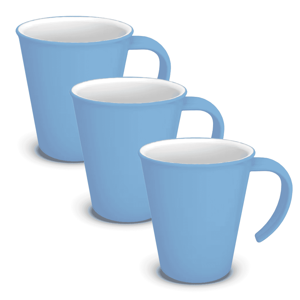 stackable mug light blue pack of 3