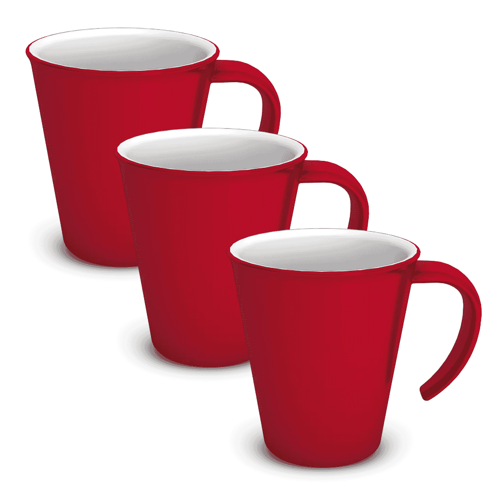 stackable mug red pack of 3