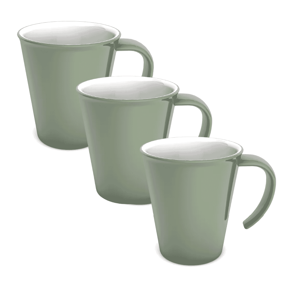 stackable mug sage green pack of 3