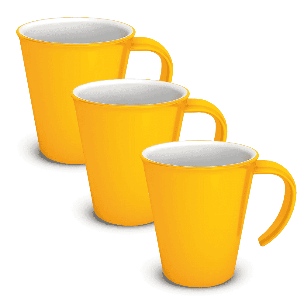 stackable mug yellow pack of 3
