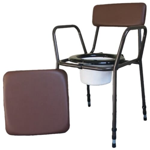 stacking commode adjustable height assembled 2