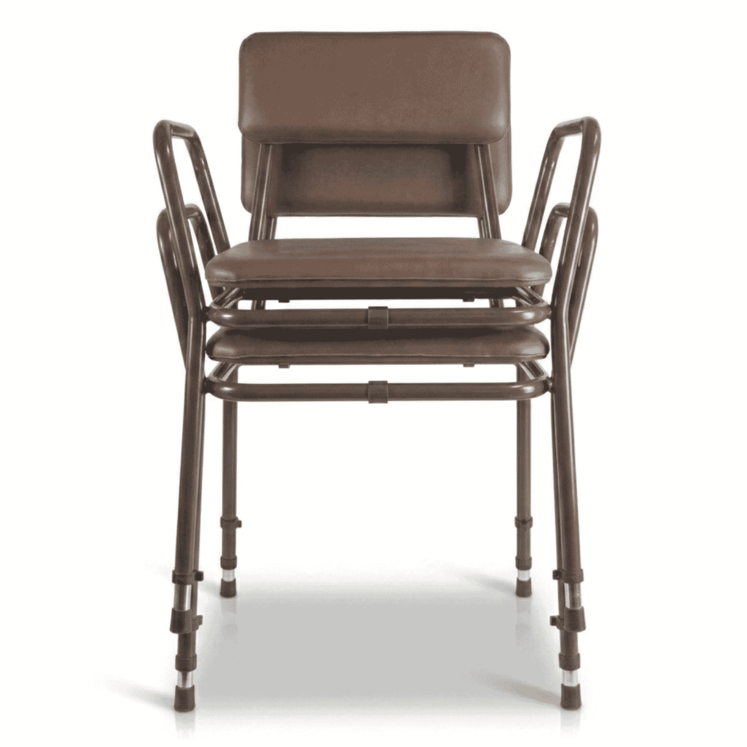 stacking commode adjustable height stacked