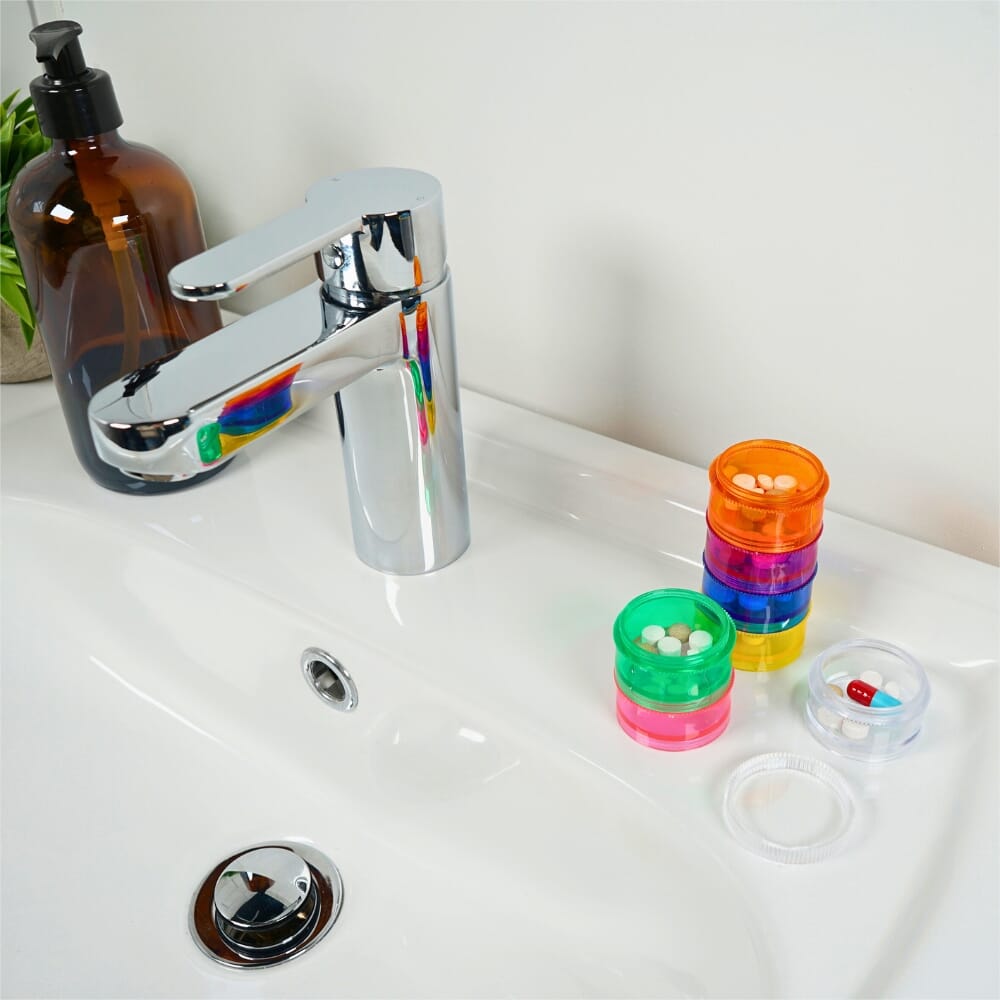 stacking pill box bathroom