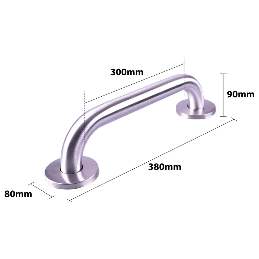 stainless steel grab bar 300mm dimensions