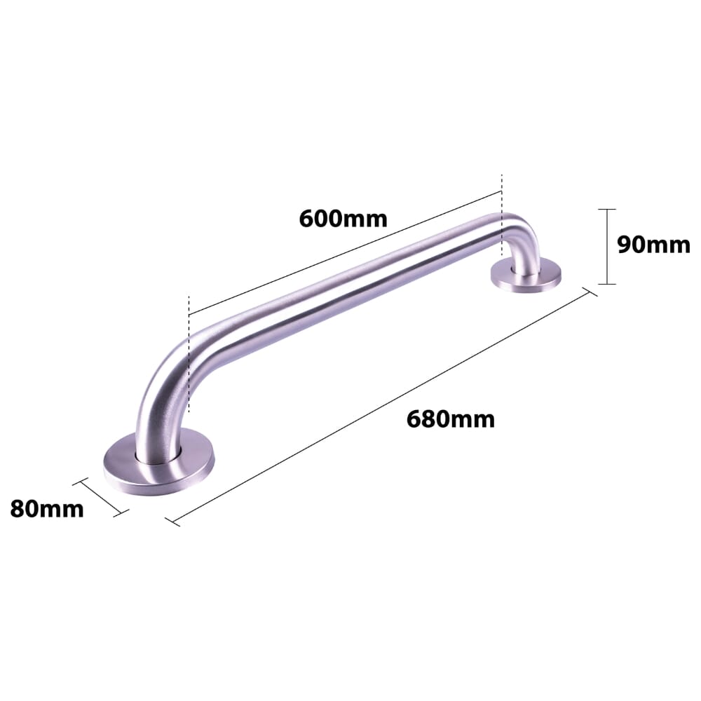 stainless steel grab bar 600mm dimensions