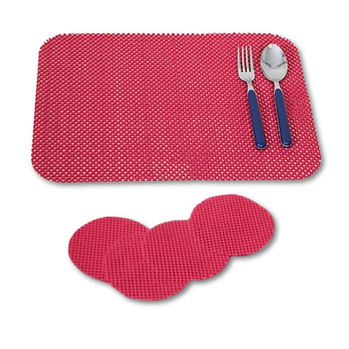 stayput non slip tablemat and coaster set of four chilli red