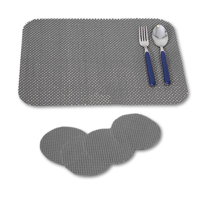 stayput non slip tablemat and coaster set of four dove grey