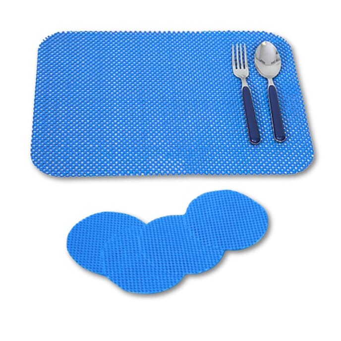 stayput non slip tablemat and coaster set of four electric blue