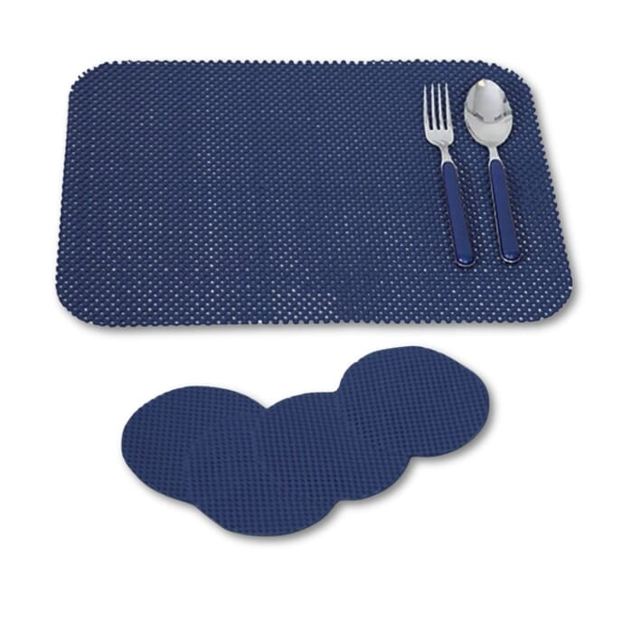 stayput non slip tablemat and coaster set of four indigo blue